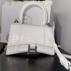Authentic Balenciaga White Hourglass Handbag